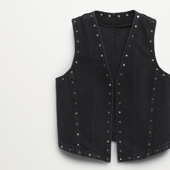 NWT Mango Denim Studded Vest - Picture 6 of 7